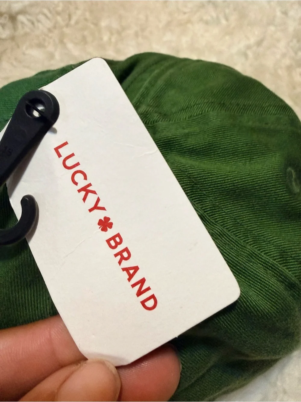 Lucky Brand Forest Green Clover Patch Baseball Hat